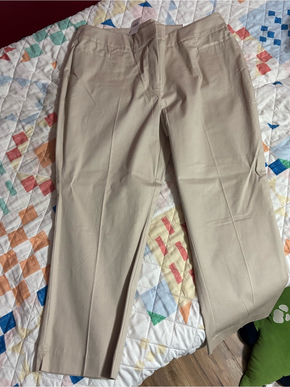 Ann Taylor Women’s Khaki Straight-Leg Chinos in Light Beige